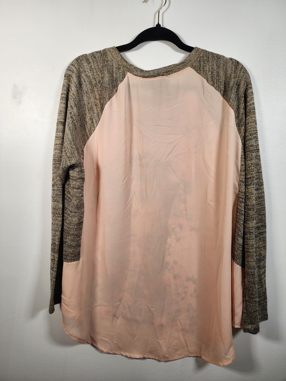 Floral Mixed Media Raglan Long Sleeve Top - Size XL - Picture 8 of 9